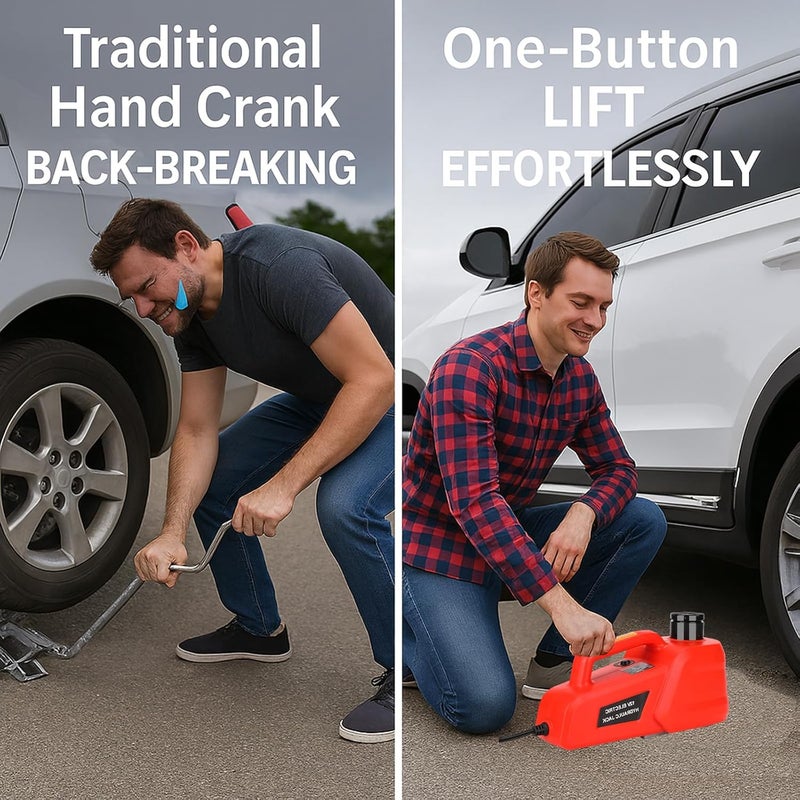 EFFIROSO Electric Car Jack 5 Ton/11000lbs 12V Lightweight Hydraulic Car Lift with 6.1-17.7 Inches for SUV Sedan Truck Repair Tools for Tire Change Replacement - Image 4